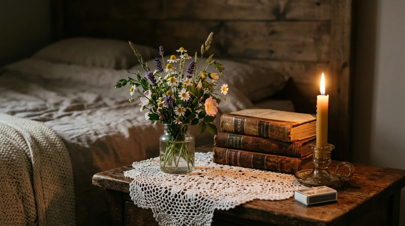 Use florals in a softer more faded way inspiration for a cottagecore bedroom.